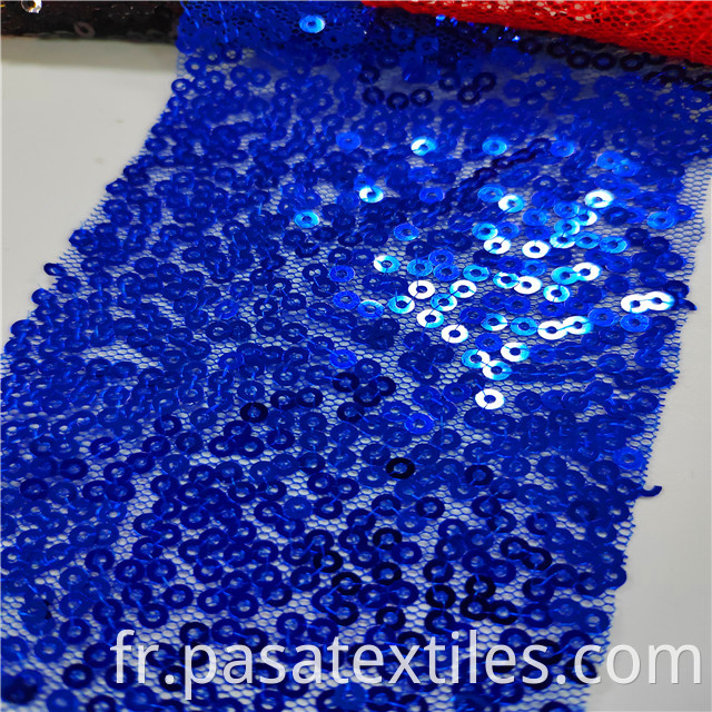 Tulle Luxury 3mm Sequins Bridal Dress Lace Mesh Fabric Custom Blue Sequin Fabric For Wedding Dress3